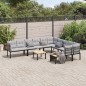 vidaXL 7-tlg. Garten-Sofagarnitur mit Kissen Schwarz Stahl vidaXL 7-tlg. Garten-Sofagarnitur mit Kissen Schwarz Stahl