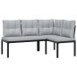 vidaXL 7-tlg. Garten-Sofagarnitur mit Kissen Schwarz Stahl vidaXL 7-tlg. Garten-Sofagarnitur mit Kissen Schwarz Stahl