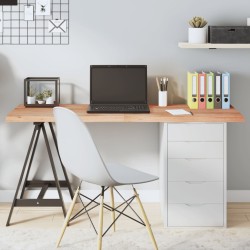 Tischplatte Hellbraun 140x60x4 cm Massivholz Eiche Behandelt