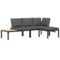 vidaXL 3-tlg. Garten-Sofagarnitur mit Kissen Schwarz Aluminium vidaXL 3-tlg. Garten-Sofagarnitur mit Kissen Schwarz Aluminium