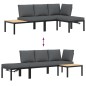 vidaXL 3-tlg. Garten-Sofagarnitur mit Kissen Schwarz Aluminium vidaXL 3-tlg. Garten-Sofagarnitur mit Kissen Schwarz Aluminium