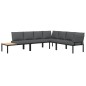 vidaXL 4-tlg. Garten-Sofagarnitur mit Kissen Schwarz Aluminium vidaXL 4-tlg. Garten-Sofagarnitur mit Kissen Schwarz Aluminium