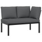 vidaXL 4-tlg. Garten-Sofagarnitur mit Kissen Schwarz Aluminium vidaXL 4-tlg. Garten-Sofagarnitur mit Kissen Schwarz Aluminium