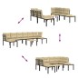 vidaXL 5-tlg. Garten-Sofagarnitur mit Kissen Schwarz Stahl vidaXL 5-tlg. Garten-Sofagarnitur mit Kissen Schwarz Stahl