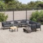 vidaXL 7-tlg. Garten-Sofagarnitur mit Kissen Schwarz Aluminium vidaXL 7-tlg. Garten-Sofagarnitur mit Kissen Schwarz Aluminium