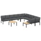 vidaXL 7-tlg. Garten-Sofagarnitur mit Kissen Schwarz Aluminium vidaXL 7-tlg. Garten-Sofagarnitur mit Kissen Schwarz Aluminium