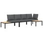 vidaXL 3-tlg. Garten-Sofagarnitur mit Kissen Schwarz Aluminium vidaXL 3-tlg. Garten-Sofagarnitur mit Kissen Schwarz Aluminium