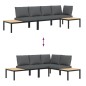 vidaXL 3-tlg. Garten-Sofagarnitur mit Kissen Schwarz Aluminium vidaXL 3-tlg. Garten-Sofagarnitur mit Kissen Schwarz Aluminium