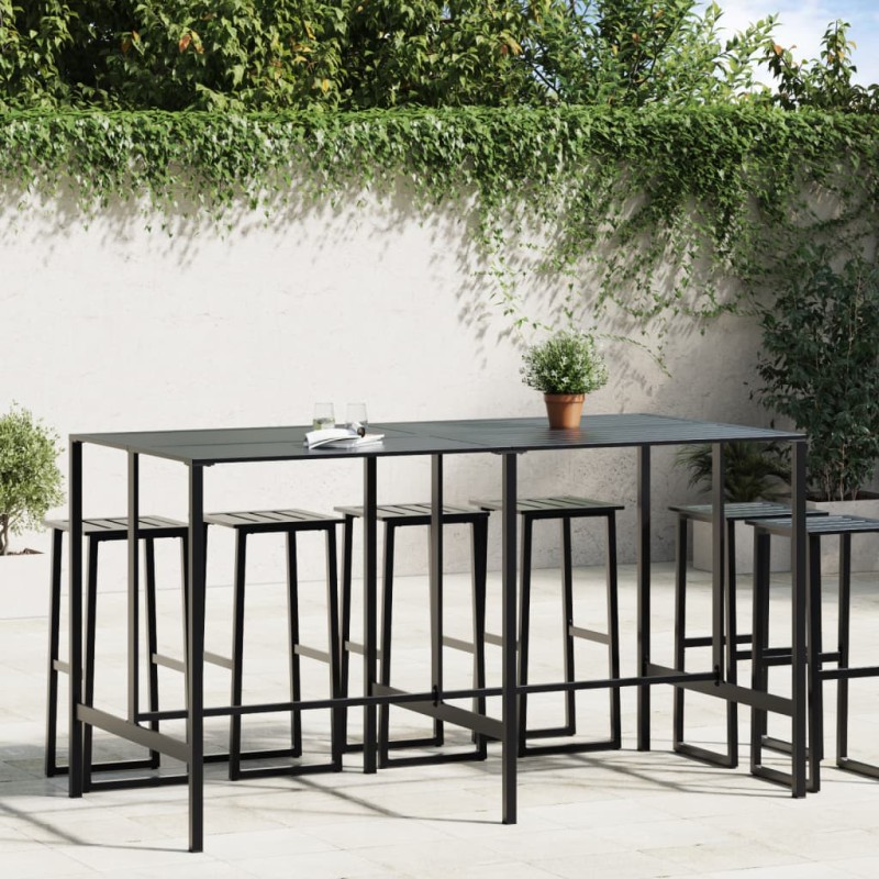 vidaXL Bartisch Schwarz 200x100x110 cm Pulverbeschichteter Stahl vidaXL Bartisch Schwarz 200x100x110 cm Pulverbeschichteter Stahl