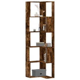 vidaXL Eck-Bücherregal 5 Böden Räuchereiche 50x50x179 cm Holzwerkstoff