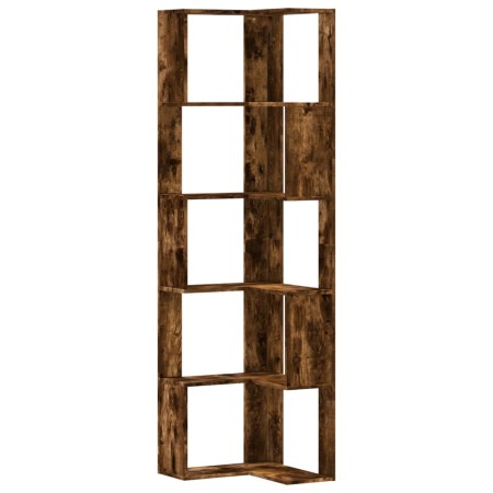 vidaXL Eck-Bücherregal 5 Böden Räuchereiche 50x50x179 cm Holzwerkstoff