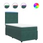 vidaXL Boxspringbett mit Matratze Dunkelgrün 80x200 cm Samt vidaXL Boxspringbett mit Matratze Dunkelgrün 80x200 cm Samt