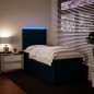 vidaXL Boxspringbett mit Matratze Blau 80x200 cm Samt vidaXL Boxspringbett mit Matratze Blau 80x200 cm Samt