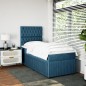 vidaXL Boxspringbett mit Matratze Blau 80x200 cm Samt vidaXL Boxspringbett mit Matratze Blau 80x200 cm Samt