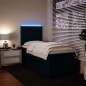 vidaXL Boxspringbett mit Matratze Blau 90x200 cm Samt vidaXL Boxspringbett mit Matratze Blau 90x200 cm Samt