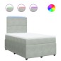 vidaXL Boxspringbett mit Matratze Hellgrau 120x200 cm Samt vidaXL Boxspringbett mit Matratze Hellgrau 120x200 cm Samt