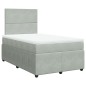 vidaXL Boxspringbett mit Matratze Hellgrau 120x200 cm Samt vidaXL Boxspringbett mit Matratze Hellgrau 120x200 cm Samt
