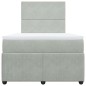 vidaXL Boxspringbett mit Matratze Hellgrau 120x200 cm Samt vidaXL Boxspringbett mit Matratze Hellgrau 120x200 cm Samt