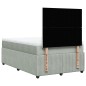 vidaXL Boxspringbett mit Matratze Hellgrau 120x200 cm Samt vidaXL Boxspringbett mit Matratze Hellgrau 120x200 cm Samt