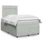 vidaXL Boxspringbett mit Matratze Hellgrau 120x200 cm Samt vidaXL Boxspringbett mit Matratze Hellgrau 120x200 cm Samt