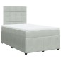 vidaXL Boxspringbett mit Matratze Hellgrau 120x200 cm Samt vidaXL Boxspringbett mit Matratze Hellgrau 120x200 cm Samt