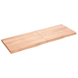 Tischplatte Hellbraun 140x50x4 cm Massivholz Eiche Behandelt