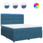 vidaXL Boxspringbett mit Matratze Blau 180x200 cm Samt vidaXL Boxspringbett mit Matratze Blau 180x200 cm Samt