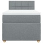 vidaXL Boxspringbett mit Matratze Hellgrau 80x200 cm Stoff vidaXL Boxspringbett mit Matratze Hellgrau 80x200 cm Stoff