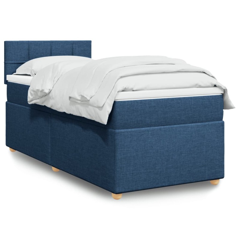 vidaXL Boxspringbett mit Matratze Blau 80x200 cm Stoff vidaXL Boxspringbett mit Matratze Blau 80x200 cm Stoff