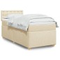 vidaXL Boxspringbett mit Matratze Creme 80x200 cm Stoff vidaXL Boxspringbett mit Matratze Creme 80x200 cm Stoff