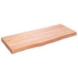 Tischplatte Hellbraun 100x40x6 cm Massivholz Eiche Behandelt