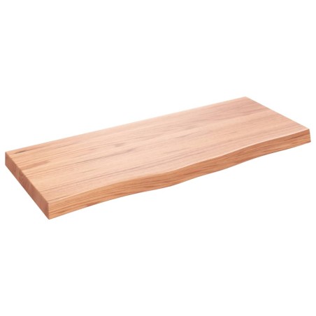 Tischplatte Hellbraun 100x40x6 cm Massivholz Eiche Behandelt