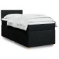 vidaXL Boxspringbett mit Matratze Schwarz 90x190 cm Stoff vidaXL Boxspringbett mit Matratze Schwarz 90x190 cm Stoff