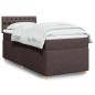 vidaXL Boxspringbett mit Matratze Dunkelbraun 90x190 cm Stoff vidaXL Boxspringbett mit Matratze Dunkelbraun 90x190 cm Stoff