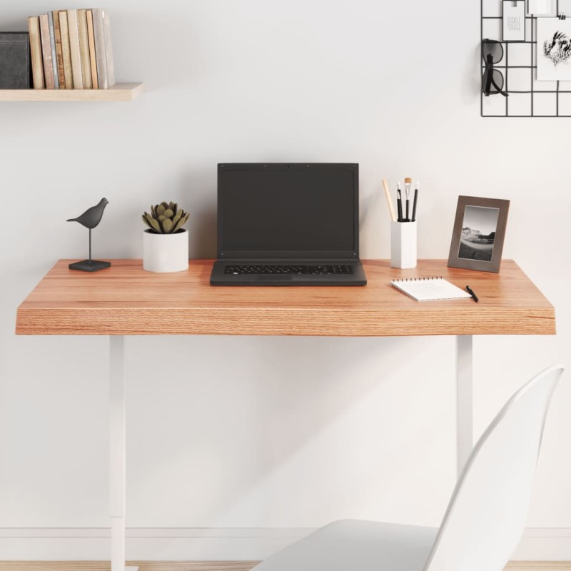 vidaXL Tischplatte Hellbraun 100x50x(2-6)cm Massivholz Eiche Behandelt vidaXL Tischplatte Hellbraun 100x50x(2-6)cm Massivholz Eiche Behandelt