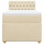 vidaXL Boxspringbett mit Matratze Creme 90x190 cm Stoff vidaXL Boxspringbett mit Matratze Creme 90x190 cm Stoff