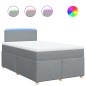 vidaXL Boxspringbett mit Matratze Hellgrau 120x200 cm Stoff vidaXL Boxspringbett mit Matratze Hellgrau 120x200 cm Stoff