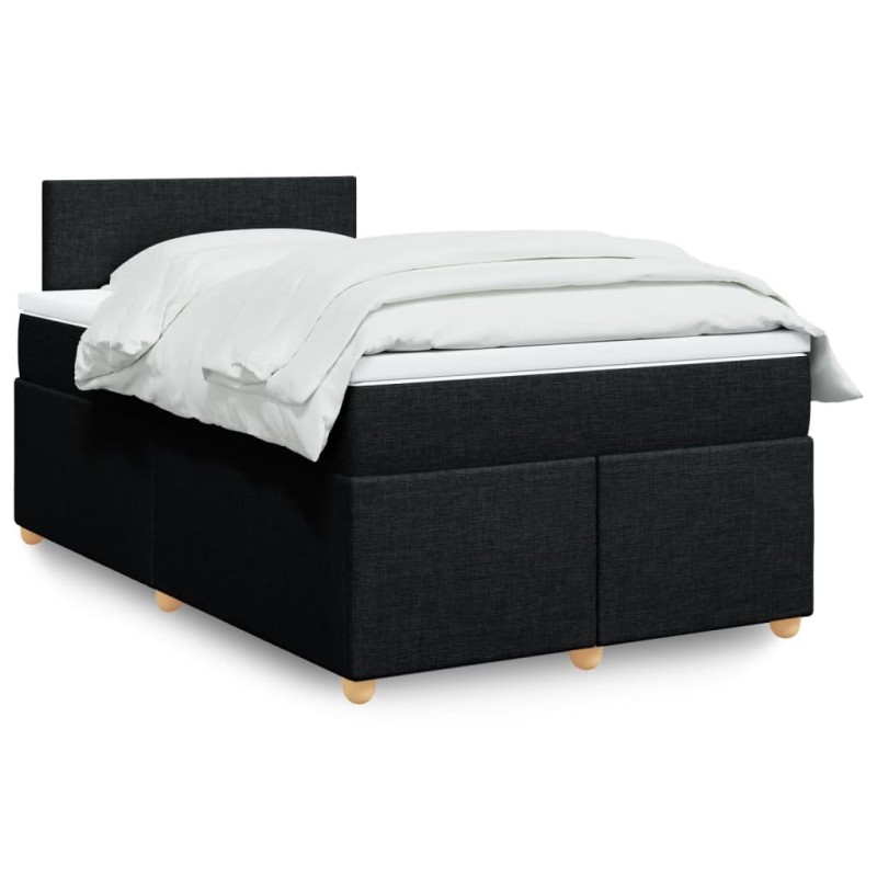 vidaXL Boxspringbett mit Matratze Schwarz 120x200 cm Stoff vidaXL Boxspringbett mit Matratze Schwarz 120x200 cm Stoff