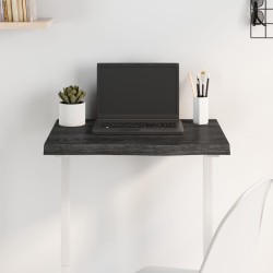 Tischplatte Dunkelgrau 60x50x4 cm Massivholz Eiche Behandelt