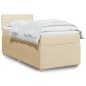 vidaXL Boxspringbett mit Matratze Creme 90x190 cm Stoff vidaXL Boxspringbett mit Matratze Creme 90x190 cm Stoff