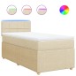 vidaXL Boxspringbett mit Matratze Creme 90x190 cm Stoff vidaXL Boxspringbett mit Matratze Creme 90x190 cm Stoff
