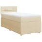 vidaXL Boxspringbett mit Matratze Creme 90x190 cm Stoff vidaXL Boxspringbett mit Matratze Creme 90x190 cm Stoff