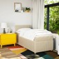 vidaXL Boxspringbett mit Matratze Creme 90x190 cm Stoff vidaXL Boxspringbett mit Matratze Creme 90x190 cm Stoff
