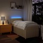 vidaXL Boxspringbett mit Matratze Creme 90x190 cm Stoff vidaXL Boxspringbett mit Matratze Creme 90x190 cm Stoff