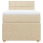 vidaXL Boxspringbett mit Matratze Creme 90x190 cm Stoff vidaXL Boxspringbett mit Matratze Creme 90x190 cm Stoff