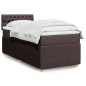 vidaXL Boxspringbett mit Matratze Dunkelbraun 90x190 cm Stoff vidaXL Boxspringbett mit Matratze Dunkelbraun 90x190 cm Stoff