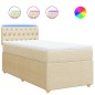 vidaXL Boxspringbett mit Matratze Creme 90x190 cm Stoff vidaXL Boxspringbett mit Matratze Creme 90x190 cm Stoff