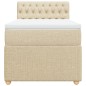 vidaXL Boxspringbett mit Matratze Creme 90x190 cm Stoff vidaXL Boxspringbett mit Matratze Creme 90x190 cm Stoff