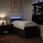 vidaXL Boxspringbett mit Matratze Dunkelbraun 90x190 cm Stoff vidaXL Boxspringbett mit Matratze Dunkelbraun 90x190 cm Stoff