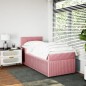 vidaXL Boxspringbett mit Matratze Rosa 80x200 cm Samt vidaXL Boxspringbett mit Matratze Rosa 80x200 cm Samt